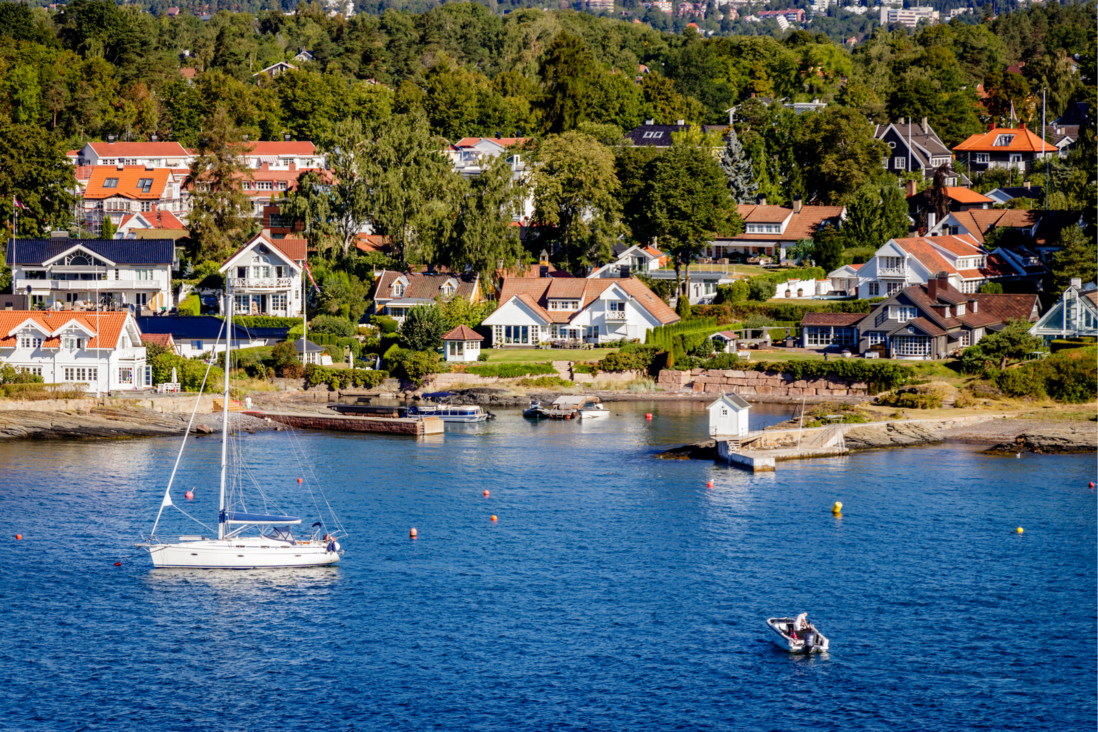 Langesund kustdorpje Noorwegen