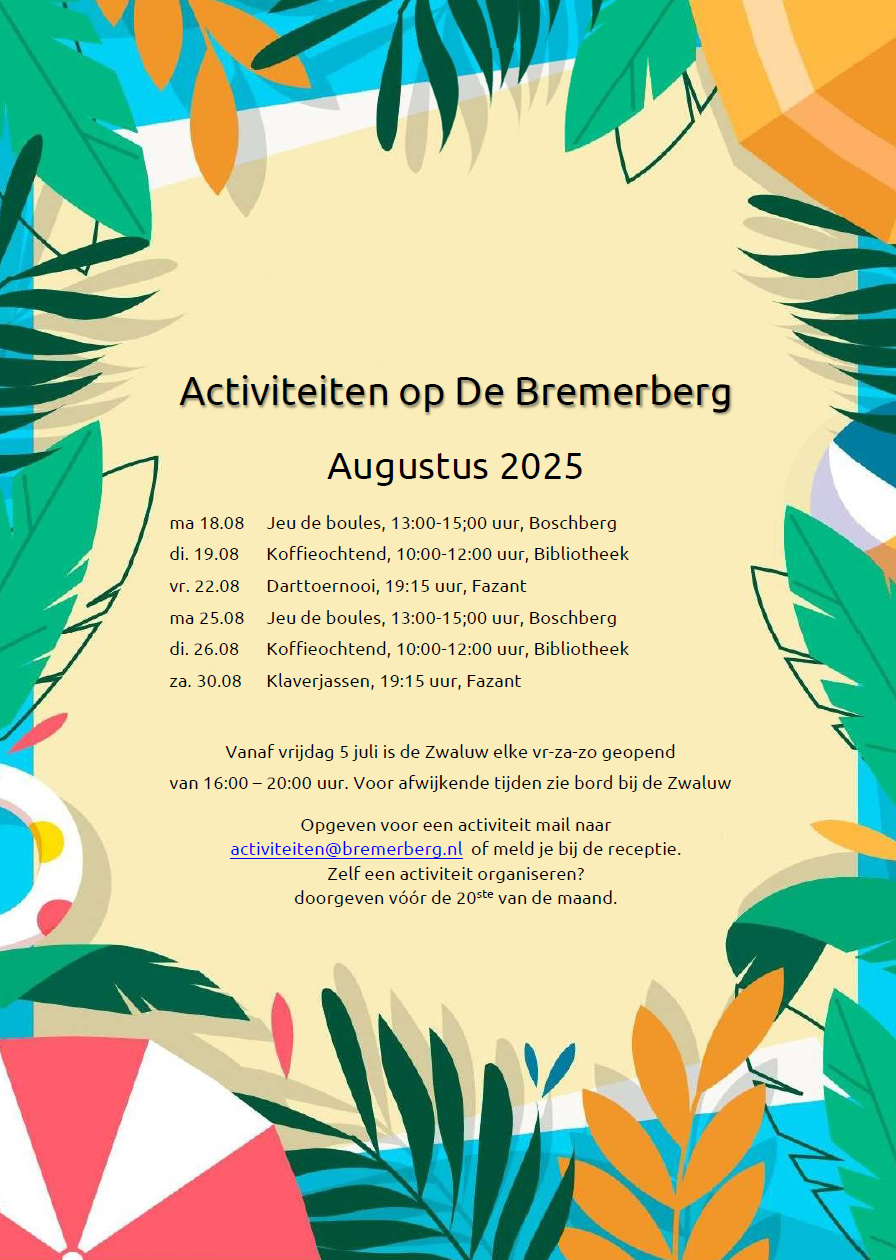 Activiteiten voor leden van Bungalowpark de Bremerberg