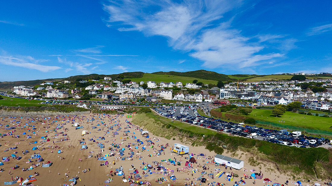 Woolacombe village and beach