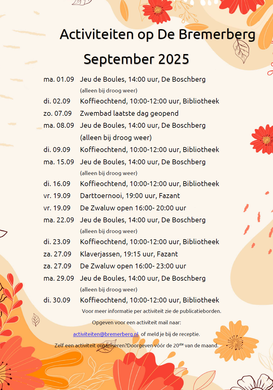 Activiteiten voor leden van Bungalowpark de Bremerberg