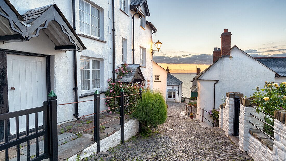 Clovelly is set on a steep hillside leading down to a pretty fishing harbour with freshly landed catch
