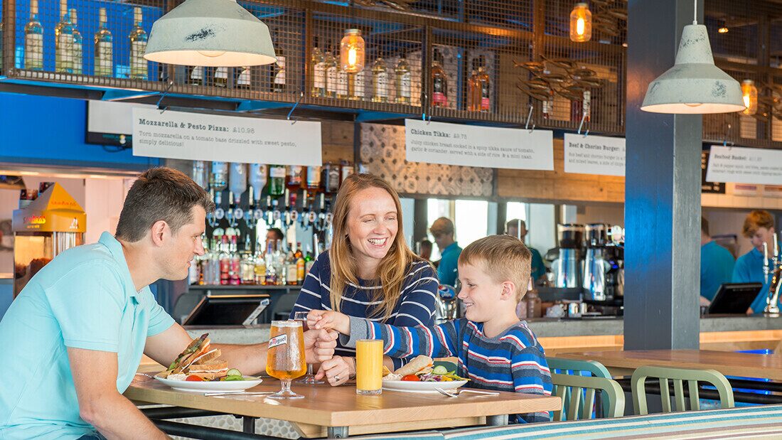 Convenient family-friendly dining in our casual dining all-day café bars