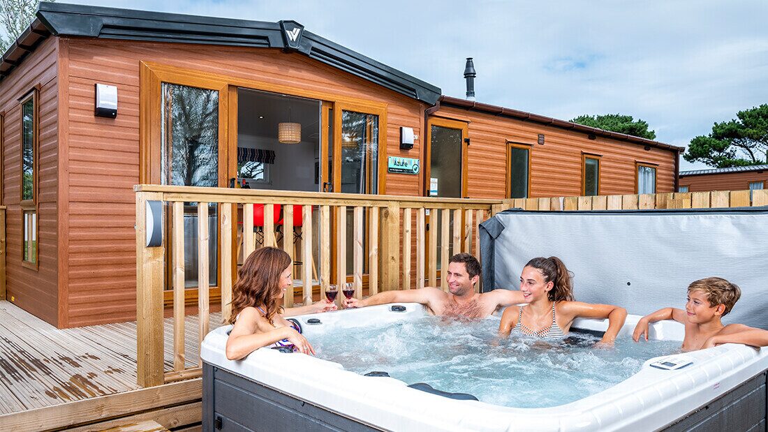 Private and secluded outdoor hot tub next to your caravan