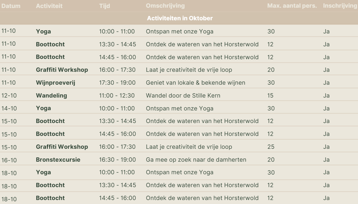 Activiteitenagenda