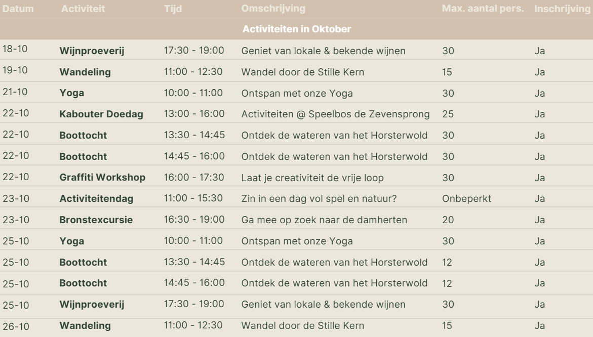 Activiteitenagenda