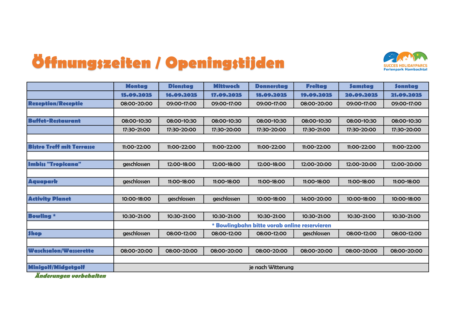 Öffnungszeiten
