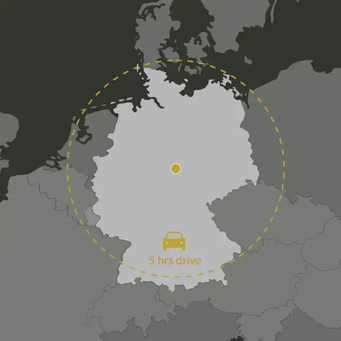 Locatie Harz Eco Lodges: Bad Sachsa aan de zuidelijke rand van het Harz gebergte bereik je vanuit Nederland binnen 5 uur