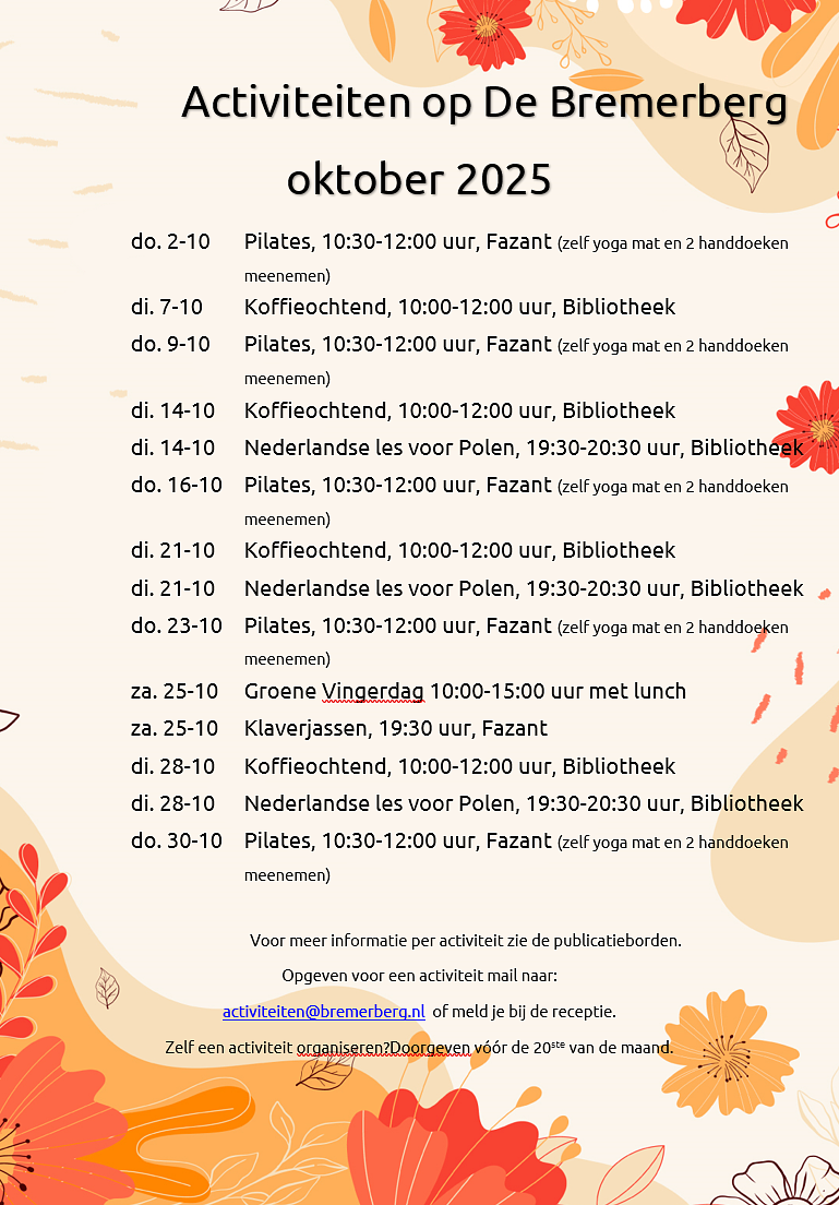 Activiteiten voor leden van Bungalowpark de Bremerberg