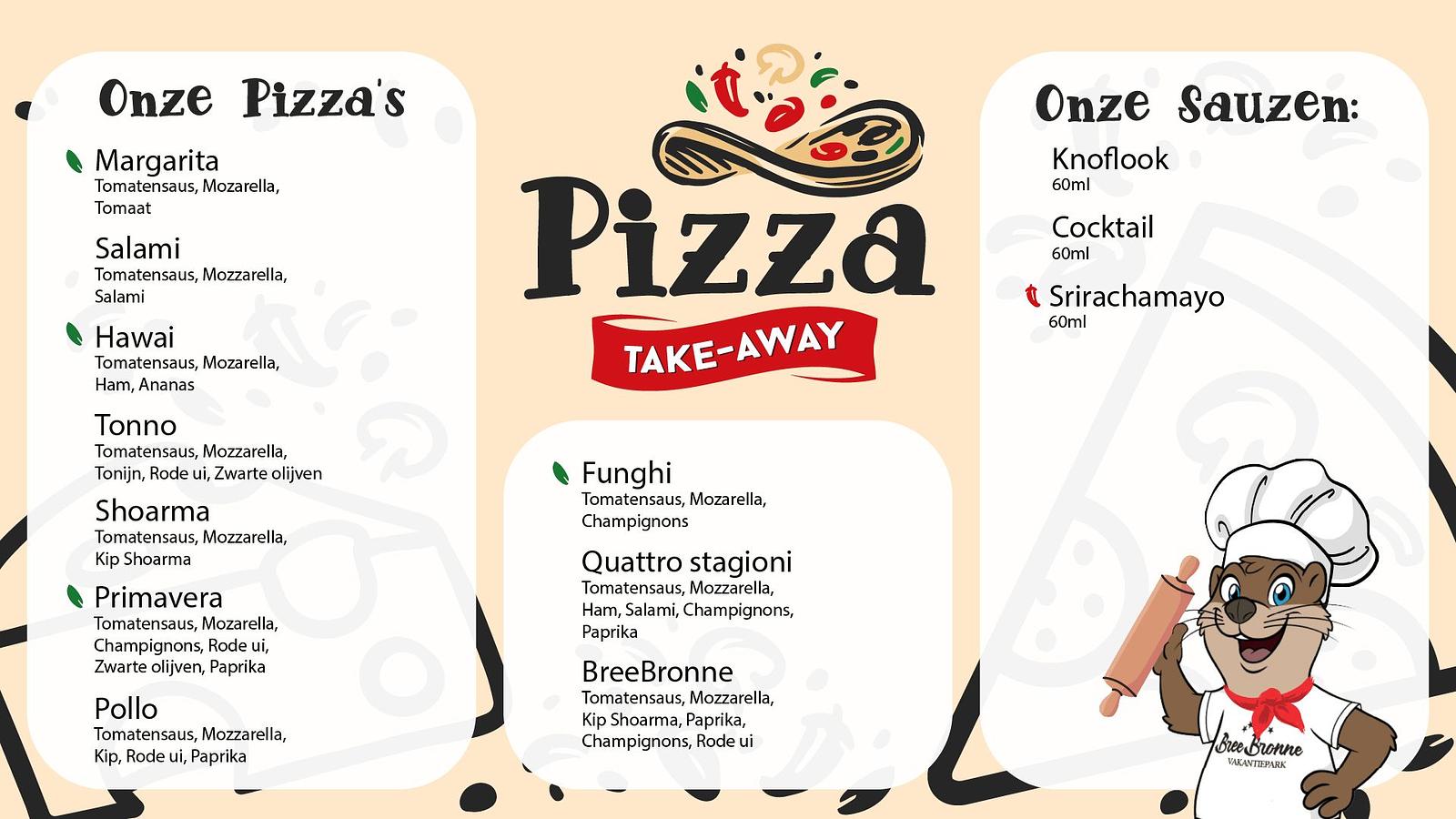 Menu Pizza take away Menu Pizza take away