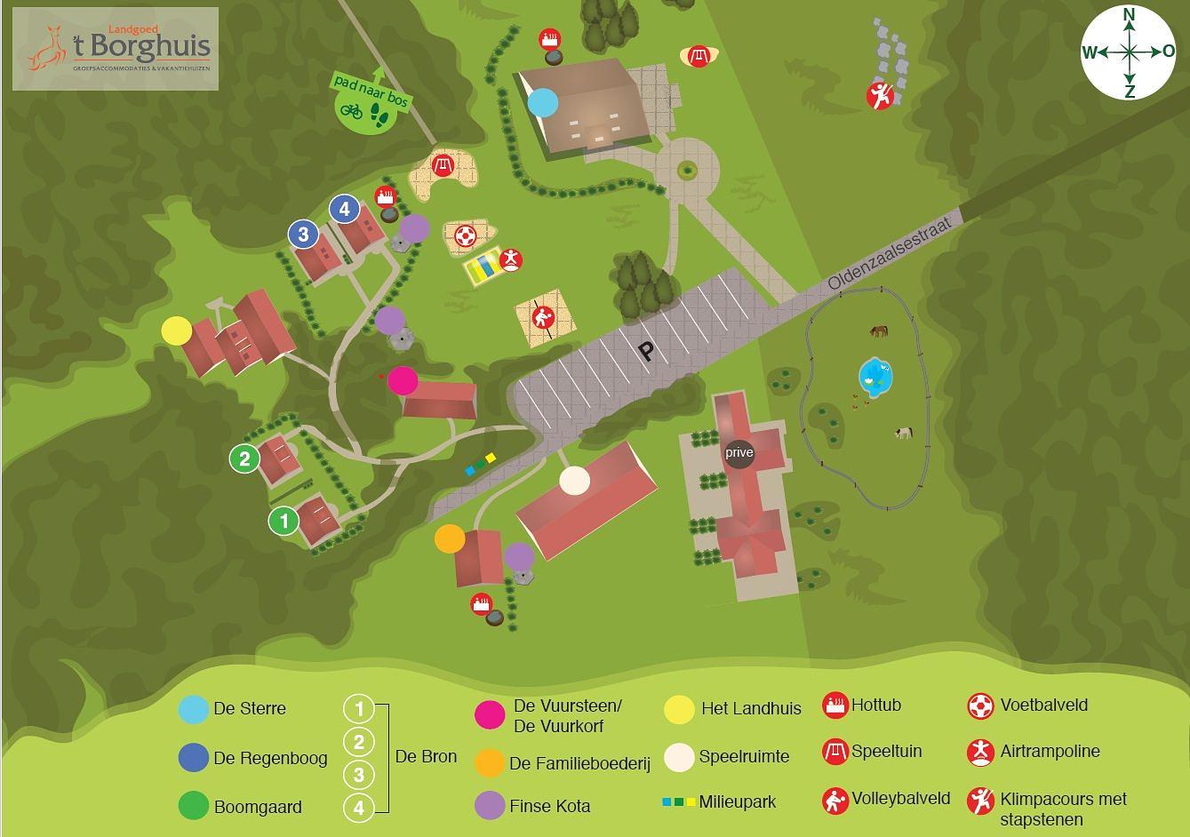 Plattegrond Landgoed 't Borghuis