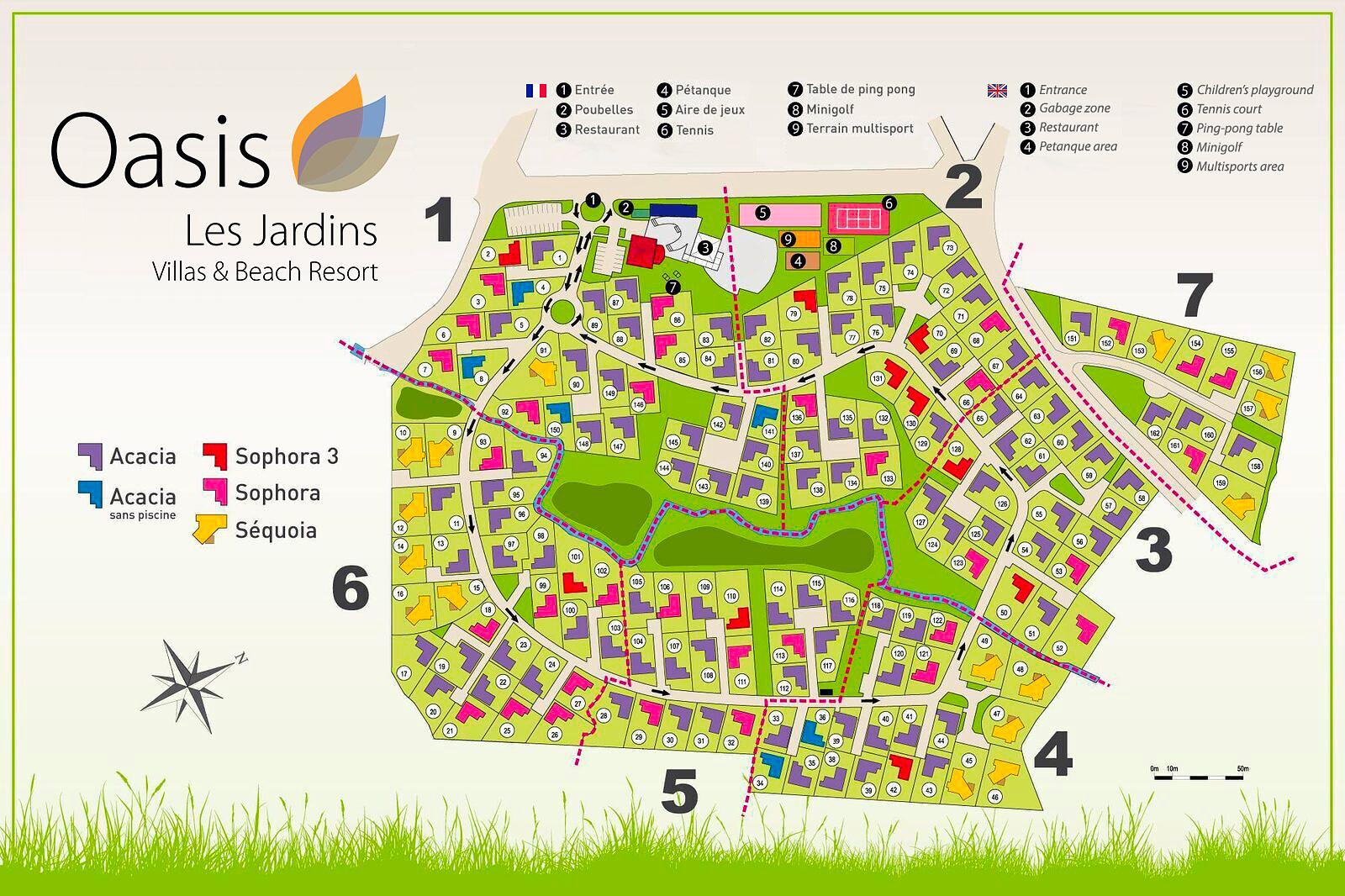 Plan de la résidence Oasis les Jardins 
