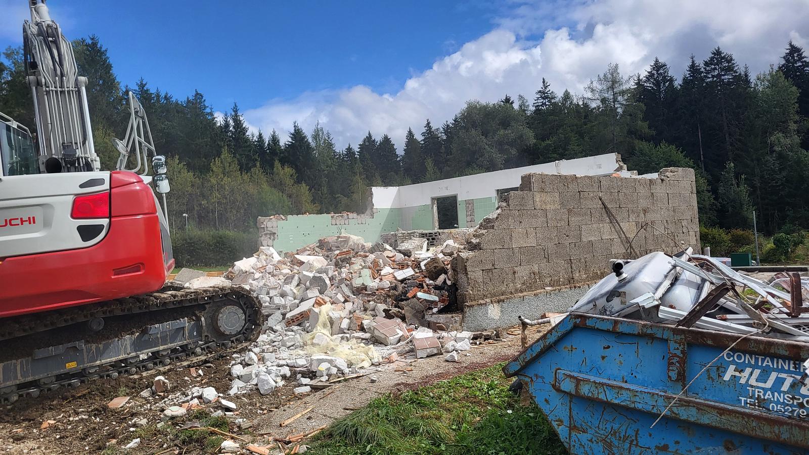 Abriss Sanitärgebäude Campingplatz Judenstein