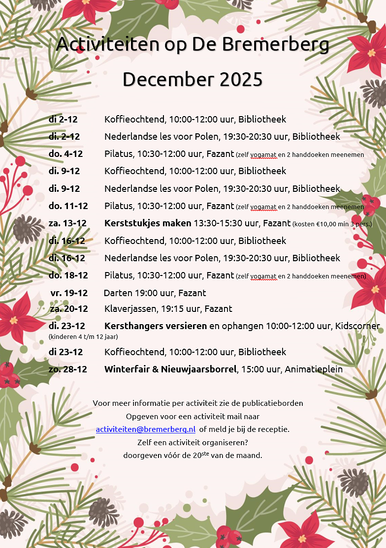 Activiteiten voor leden van Bungalowpark de Bremerberg