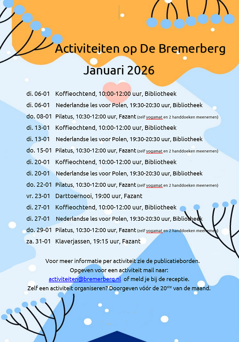 Activiteiten voor leden van Bungalowpark de Bremerberg