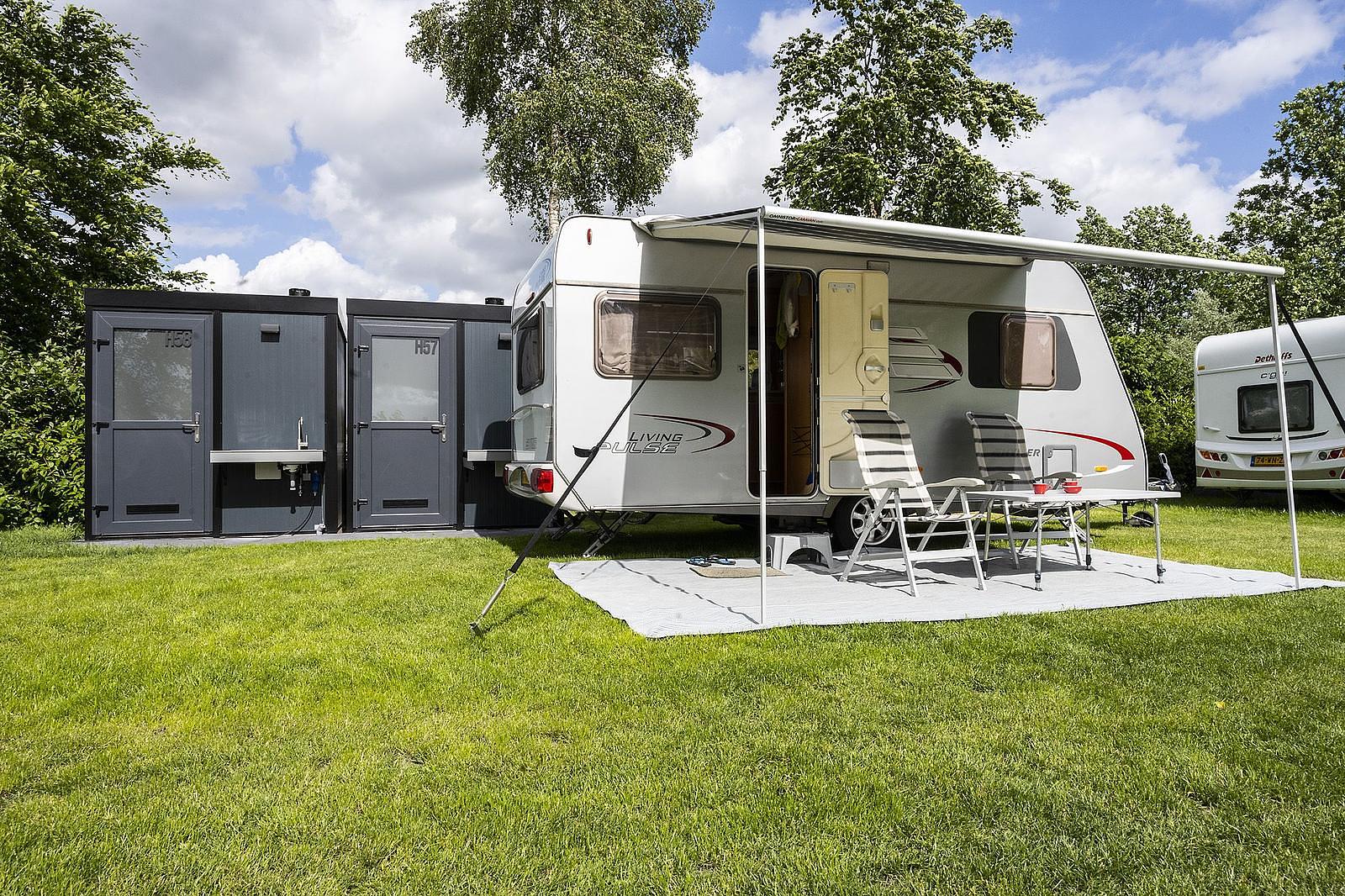 Camping met prive sanitair