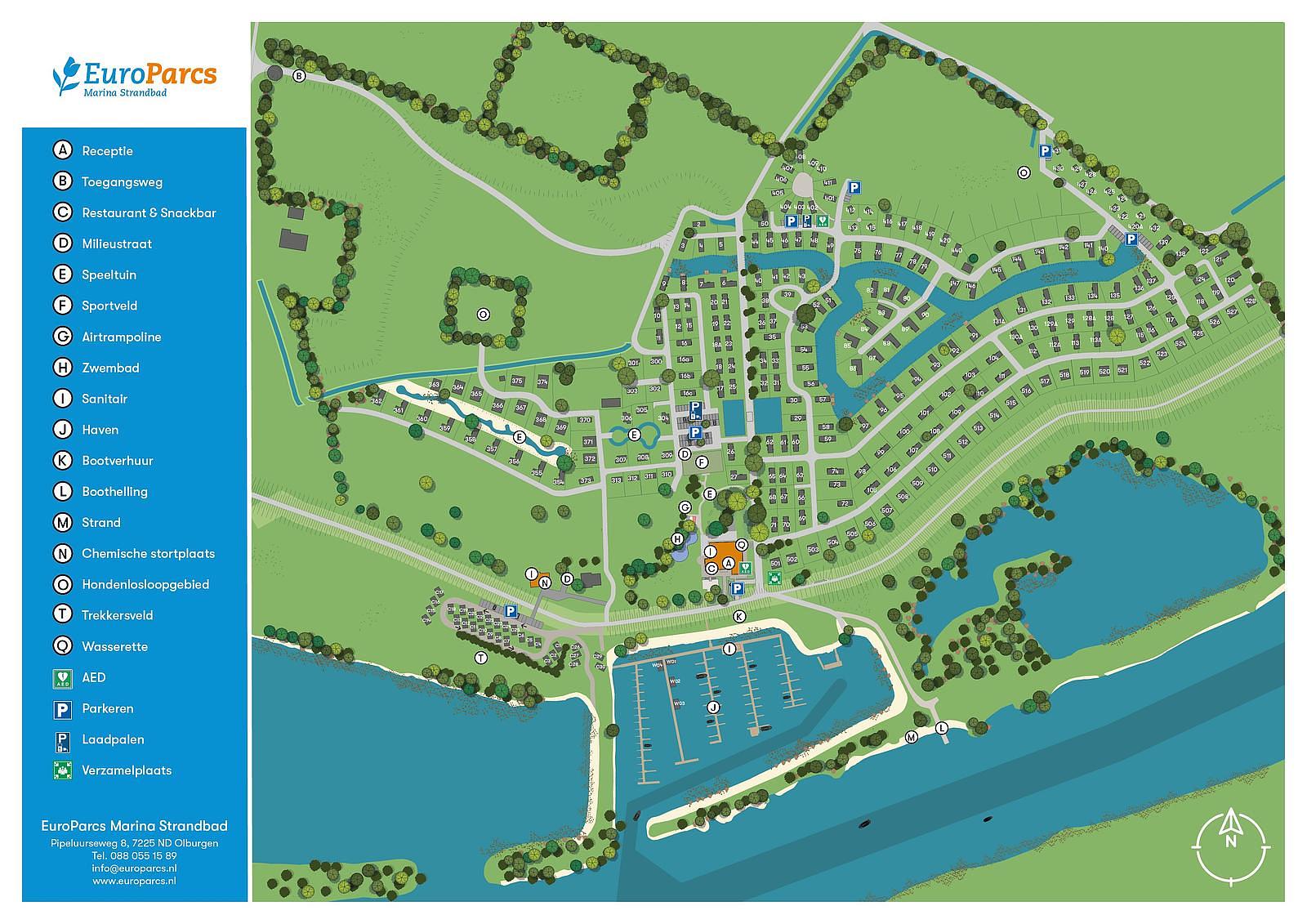 Plattegrond EuroParcs Marina Strandbad