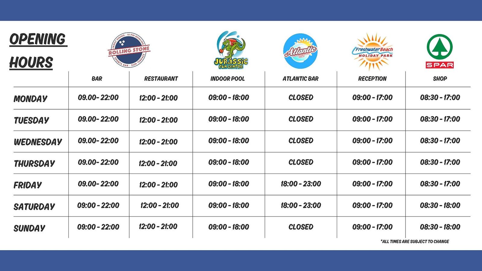 Opening times