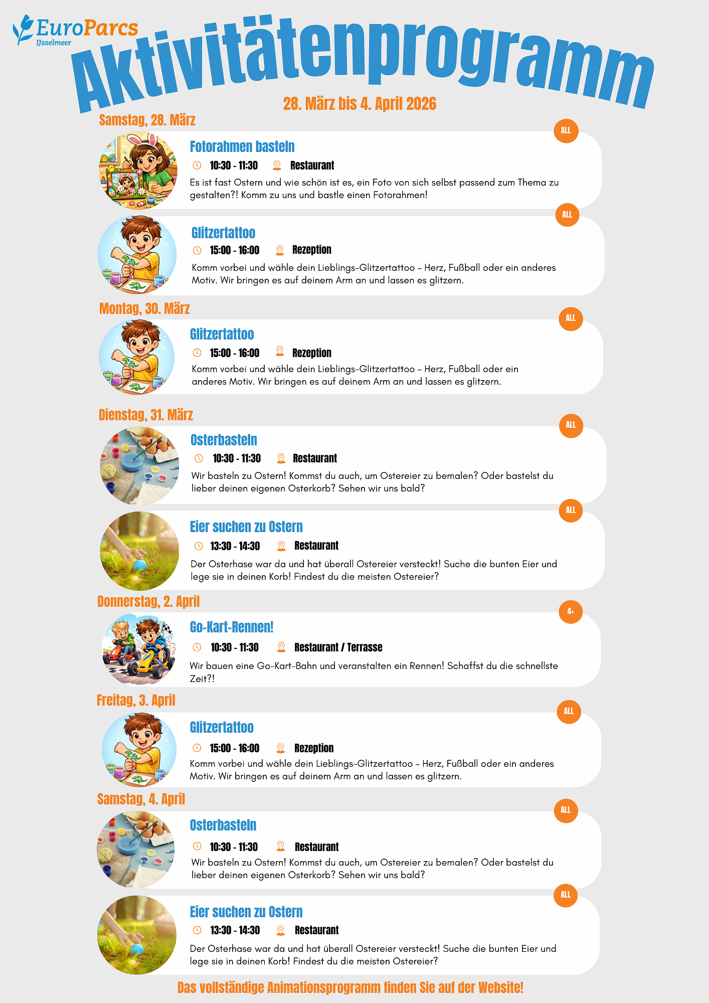 Unterhaltungsprogramm Osterferien 2026