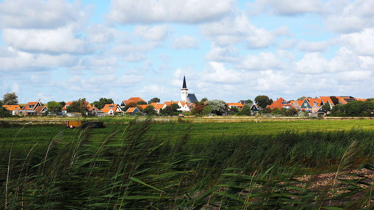 Den Hoorn in landschap op Texel