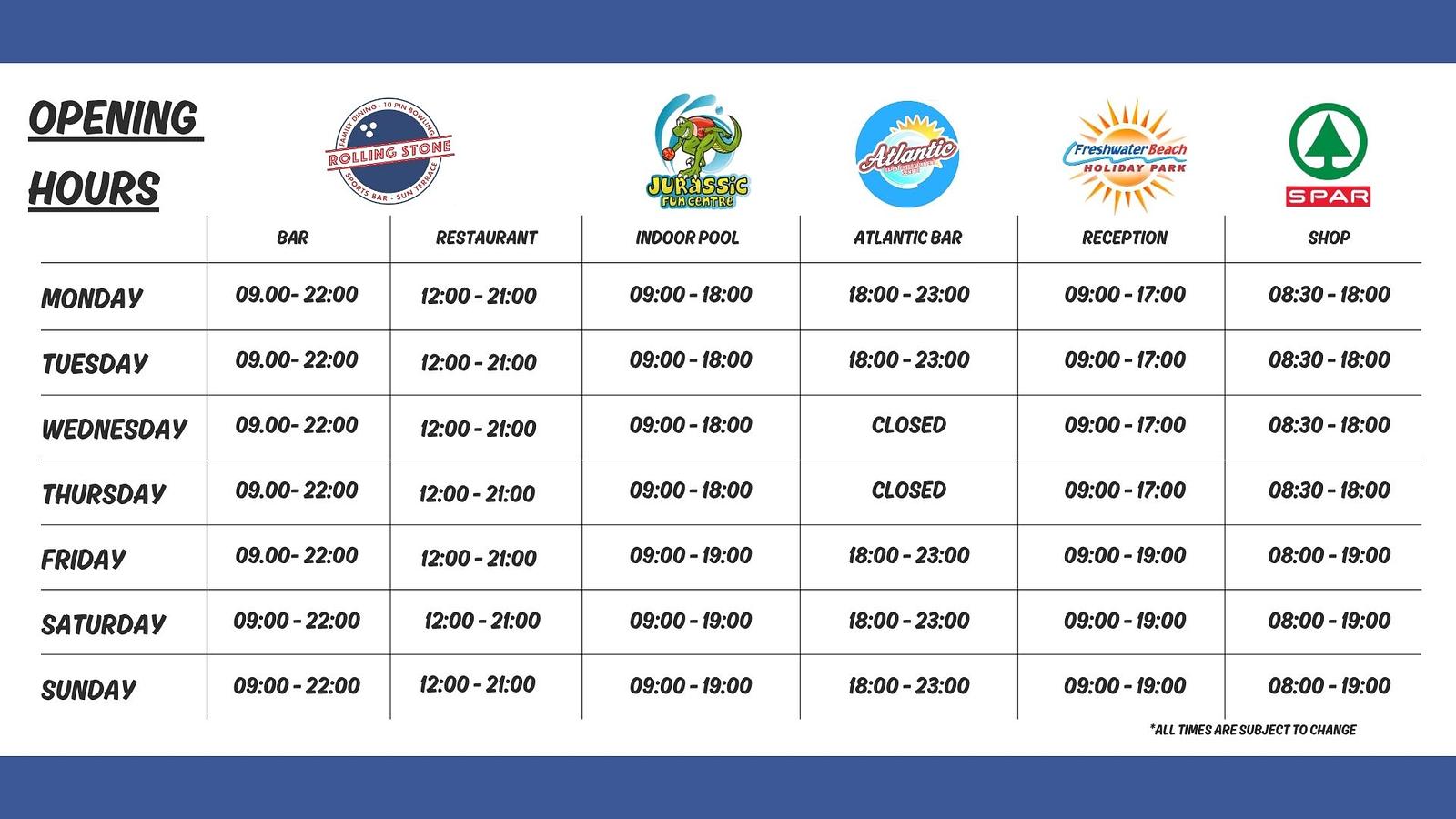Opening Times