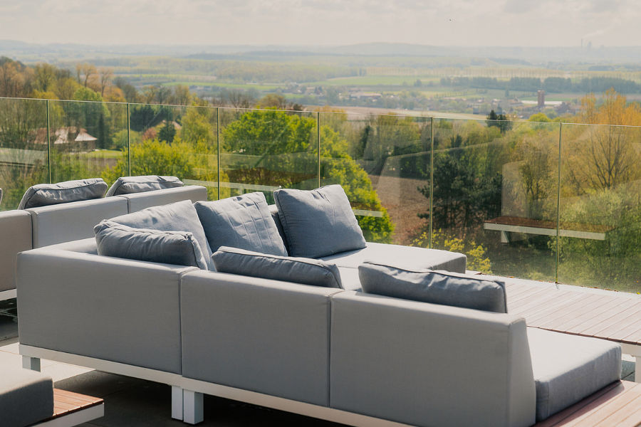 uitzicht vanaf het terras van Floreal Mont-Saint-Aubert