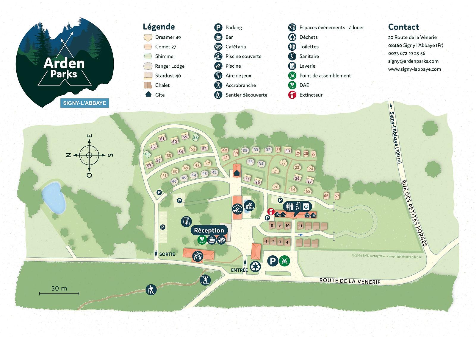 Arden Parks Signy-l'Abbaye campsite map