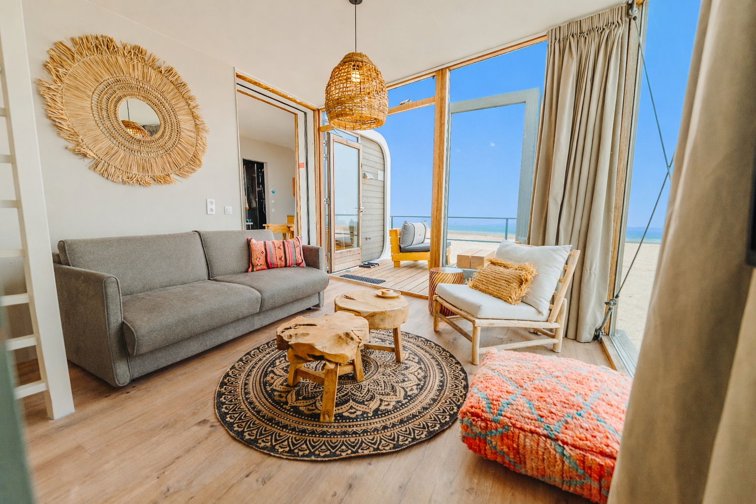Avondzicht strandhuisje