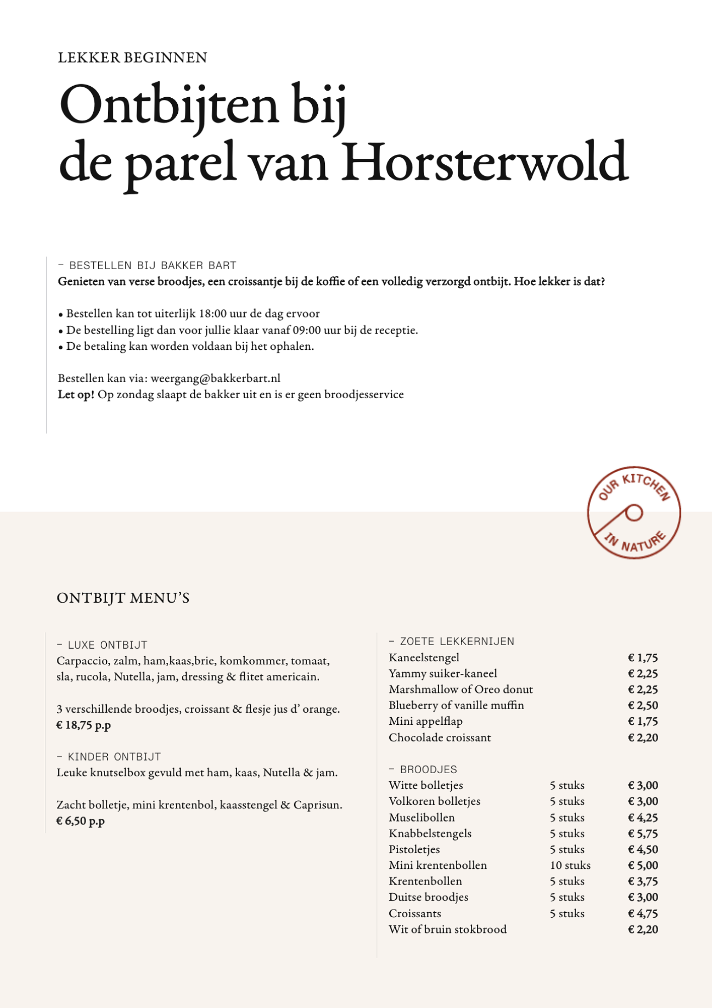 Bakker Bart bestellijst