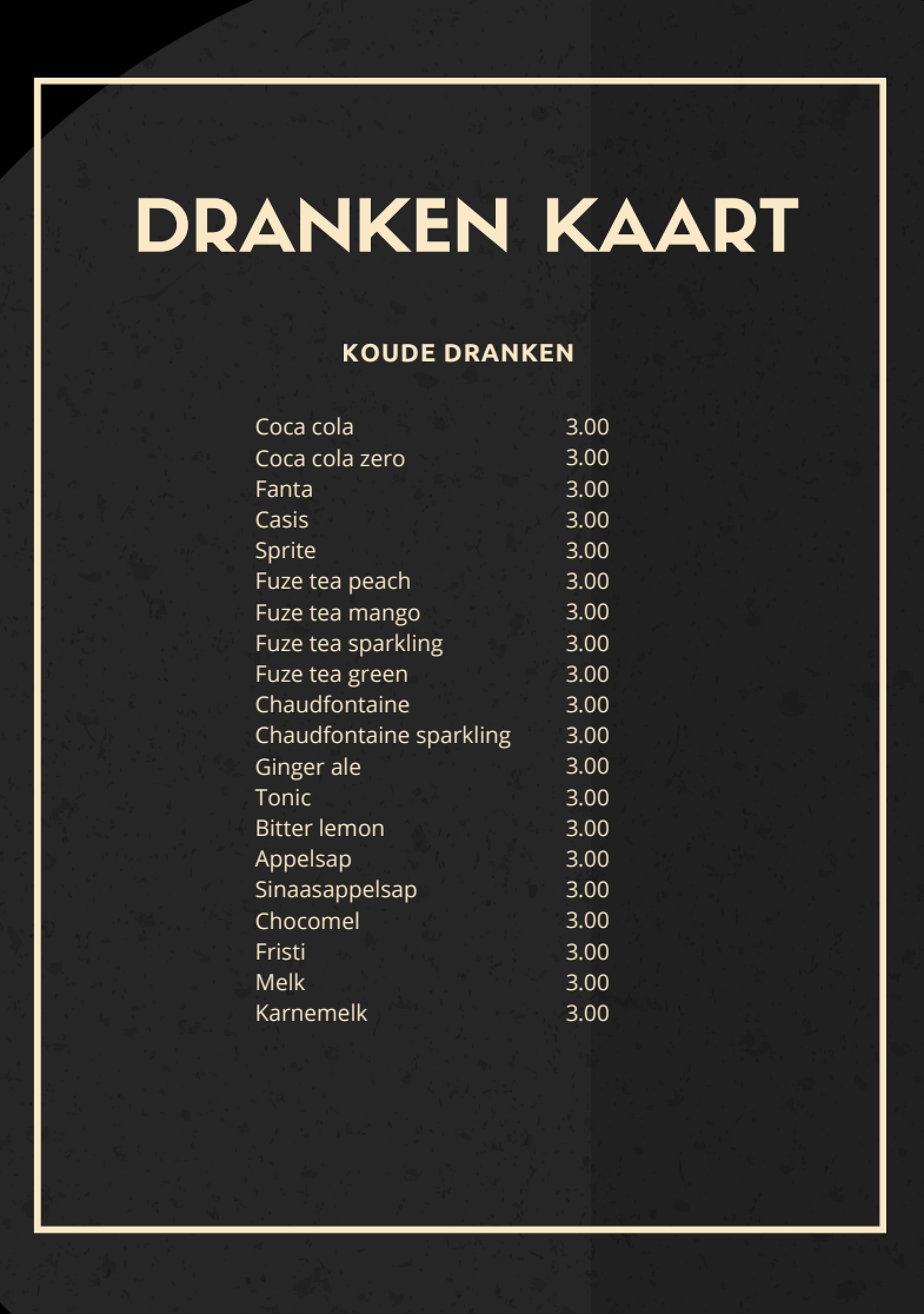 Getränkekarte