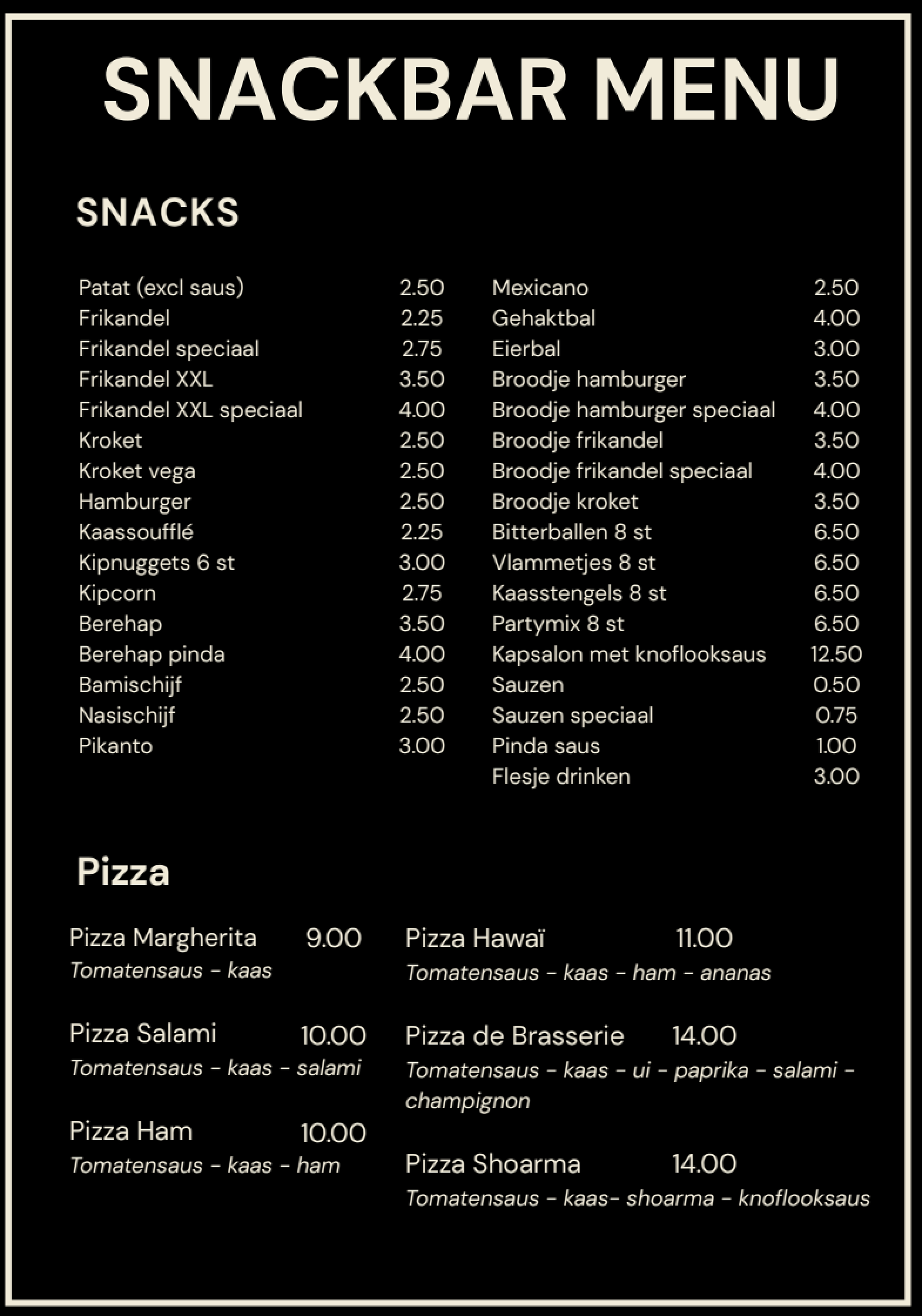 Snackbar – Brötchenangebot