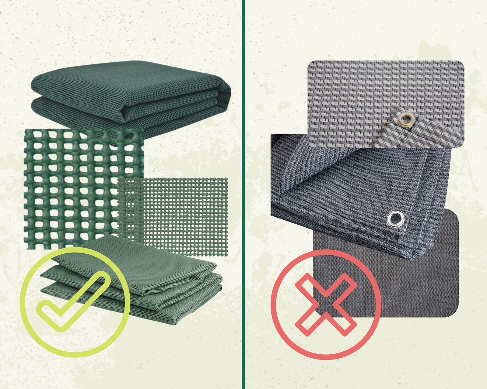 Gras doorlatende mat