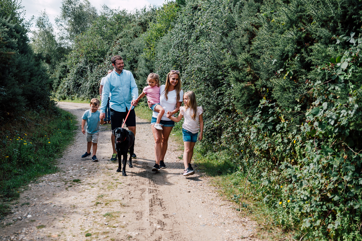 family walking