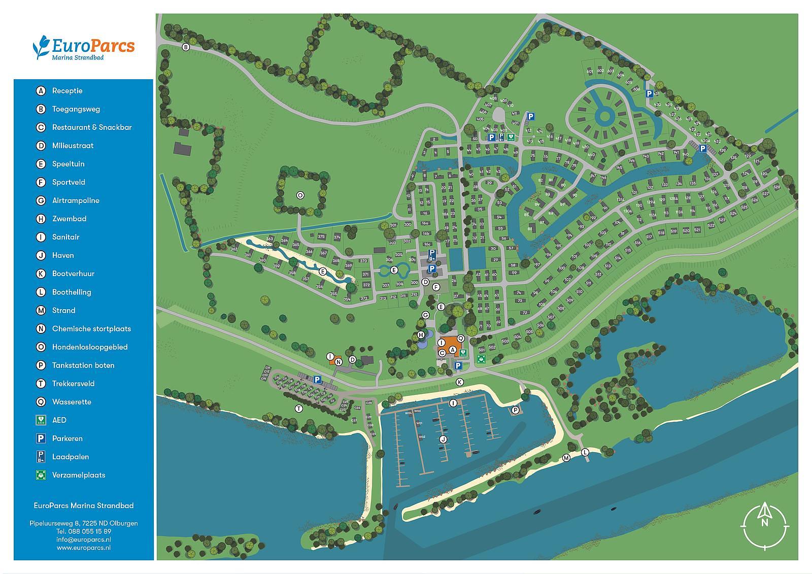 Karte von EuroParcs Marina Strandbad