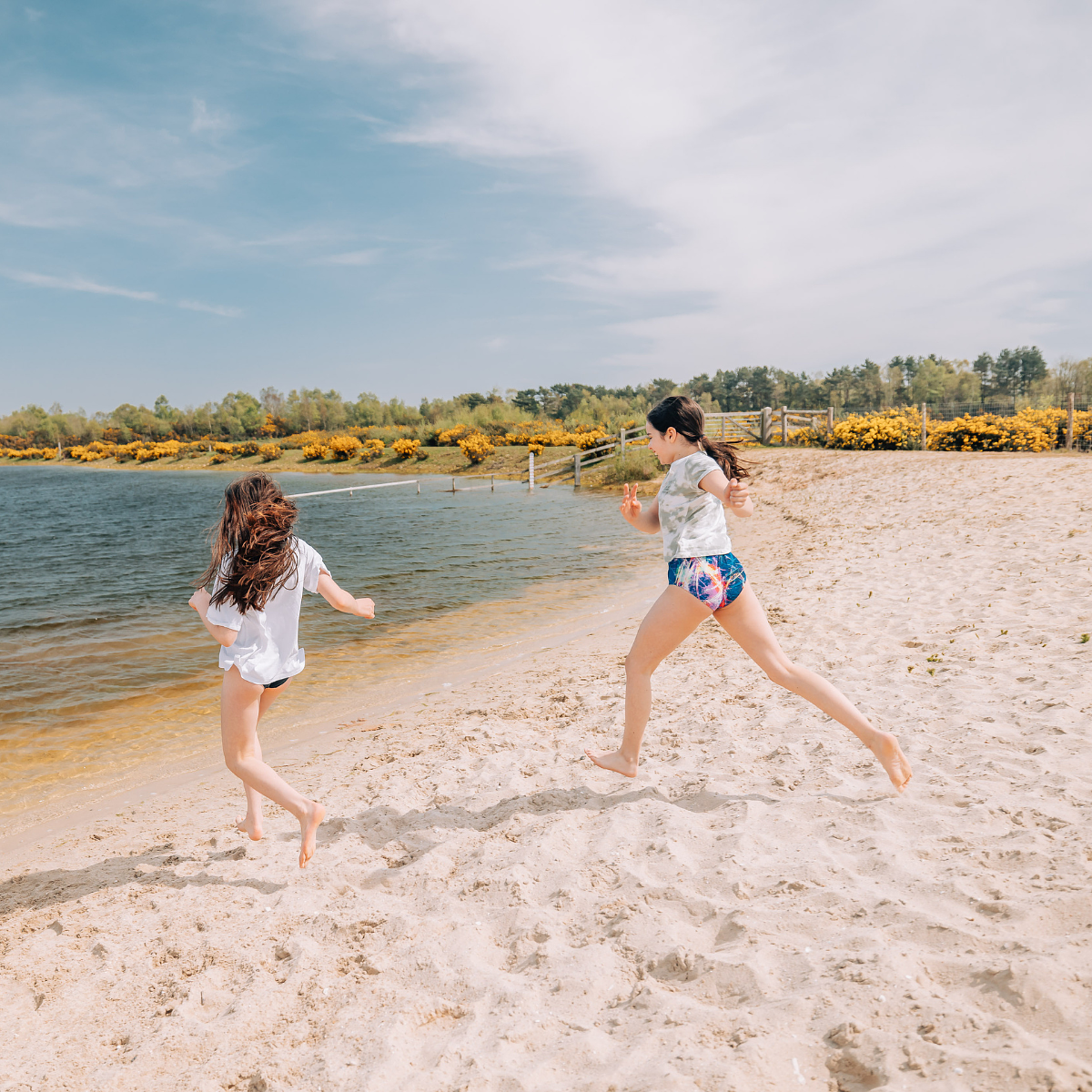 Children on the beach at Silverlake