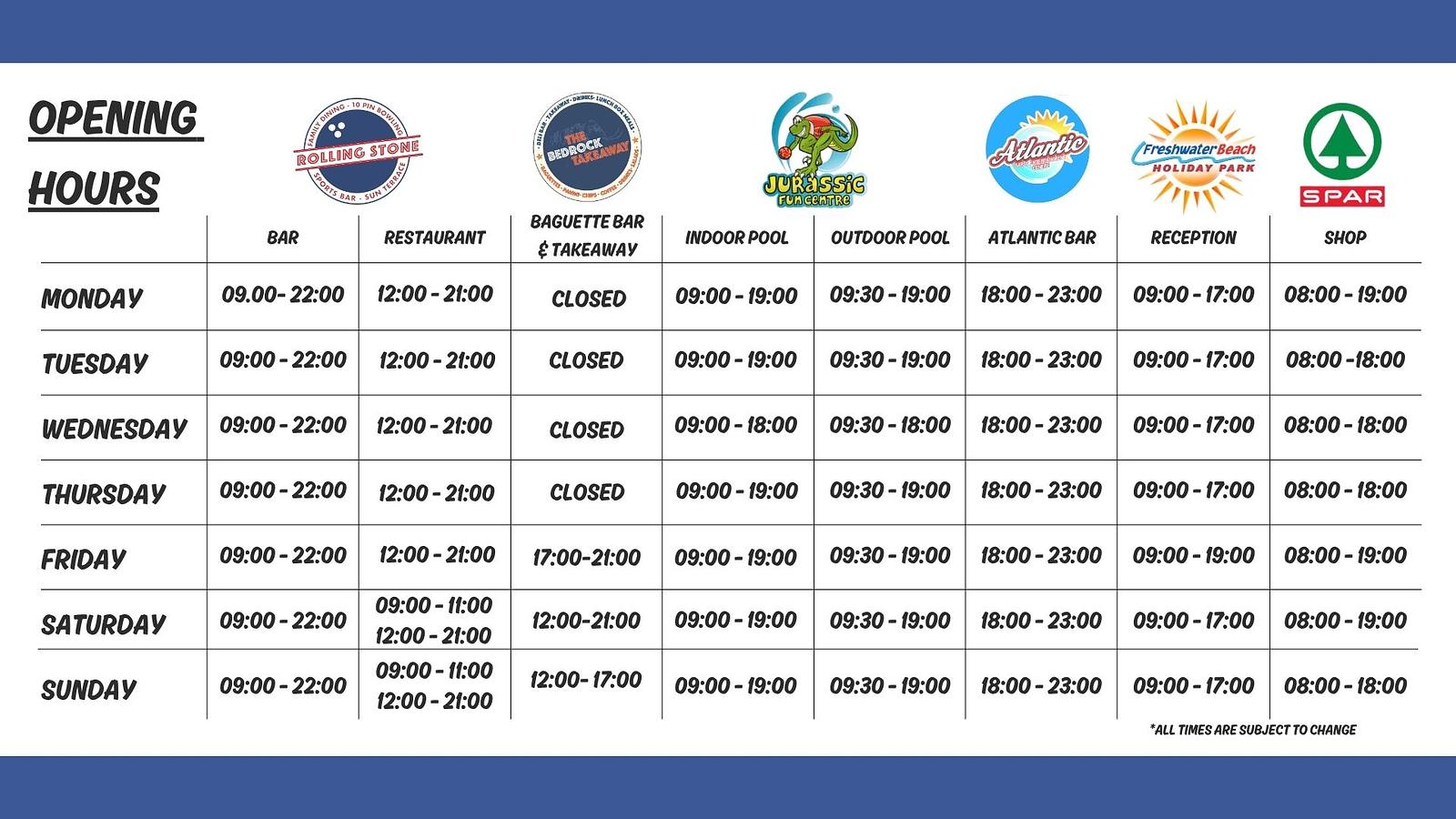 Opening Times