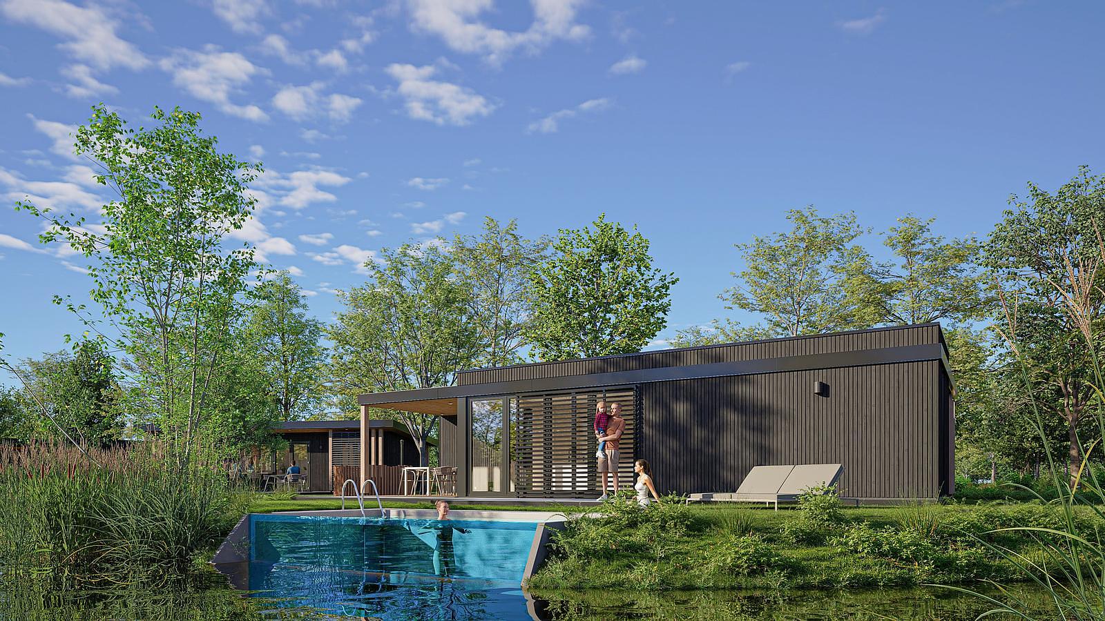 Luxe huisje aan het water
