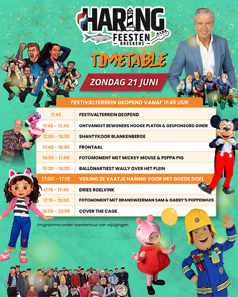 programma haringfeesten 2026 zondag