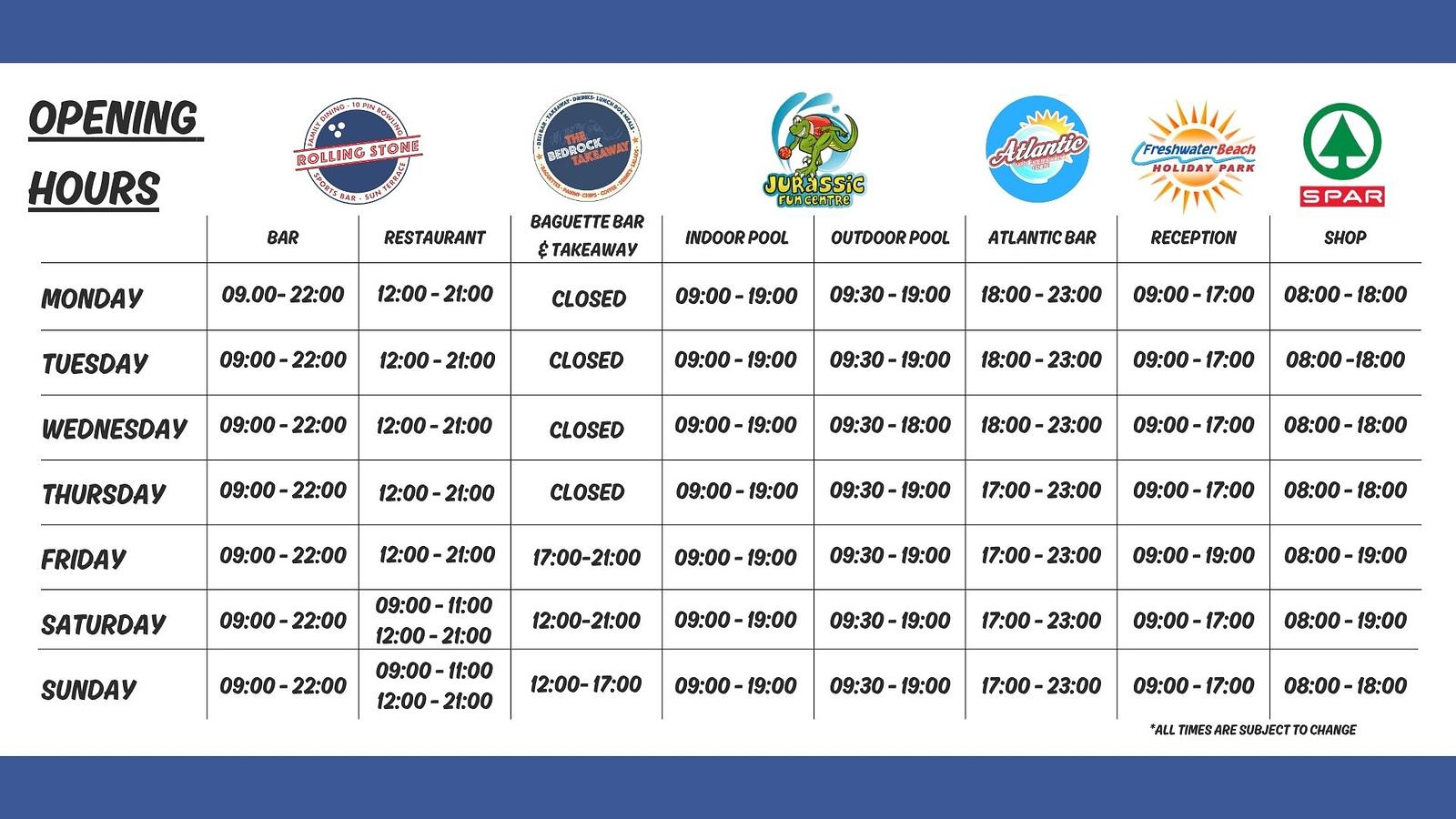 Opening Times