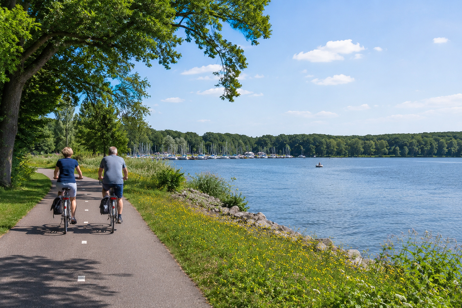Fietsen rondom de Mookerplas