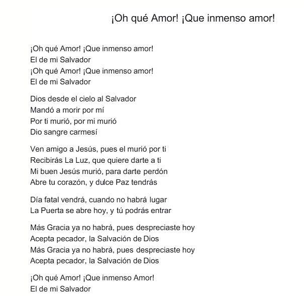 Oh qué inmenso amor