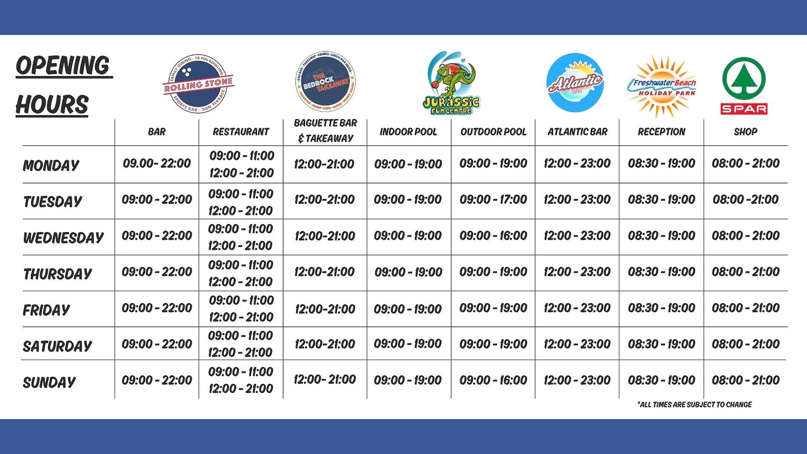 Opening Times