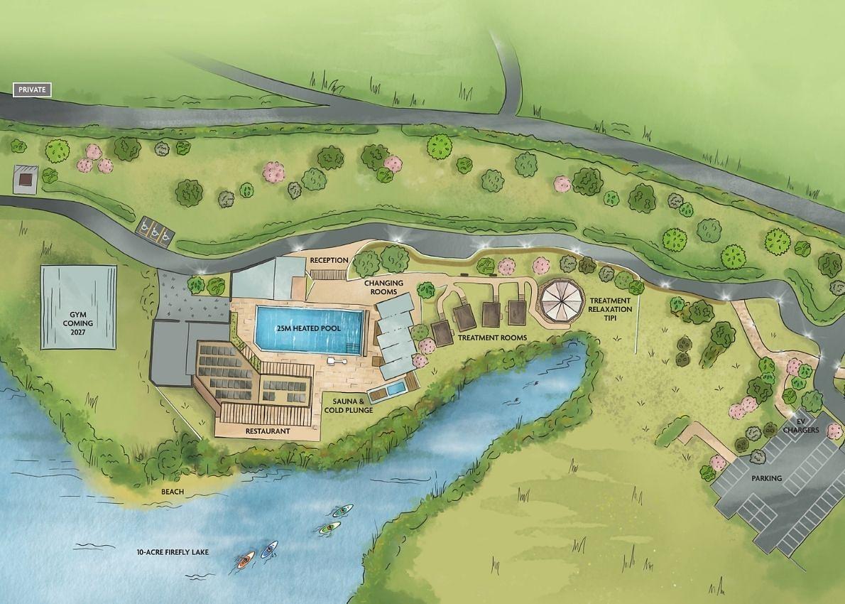 Illustrated map of The Firefly Spa & Restaurant Illustrated map of The Firefly Spa & Restaurant