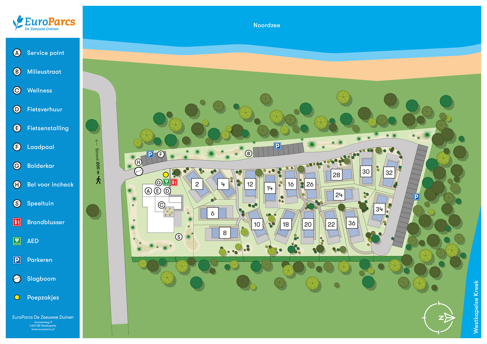 Plattegrond EuroParcs De Zeeuwse Duinen