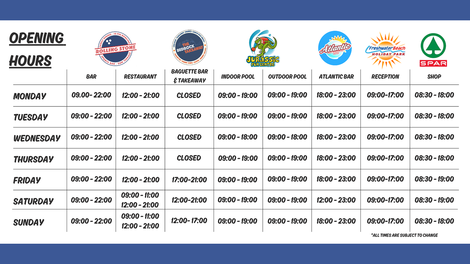 Opening Times
