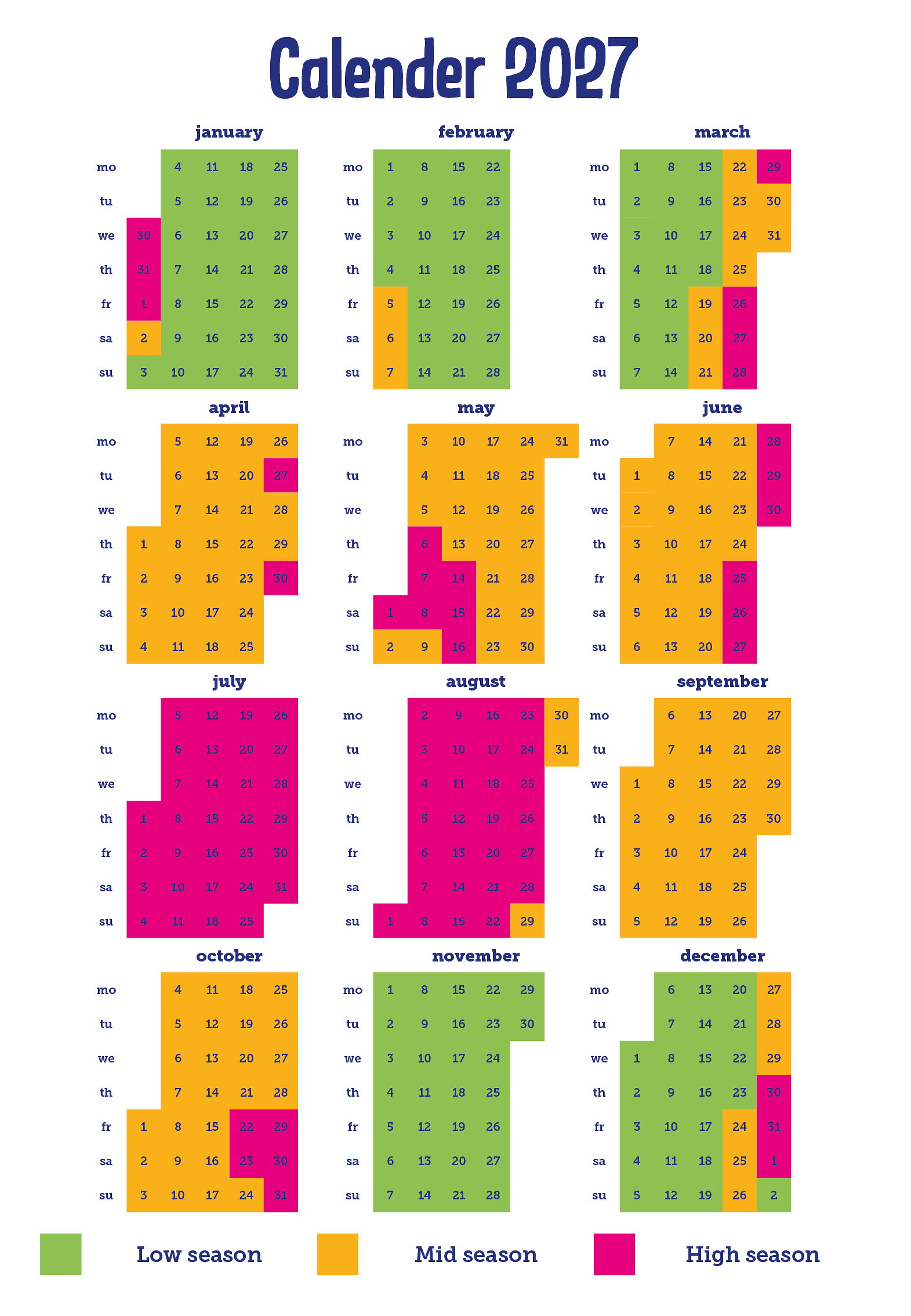kalender 2027 EN