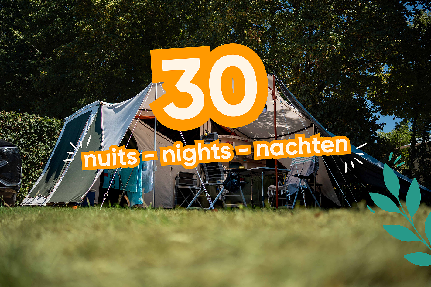 Speciale aanbieding: 30 nachten op een kampeerplaats