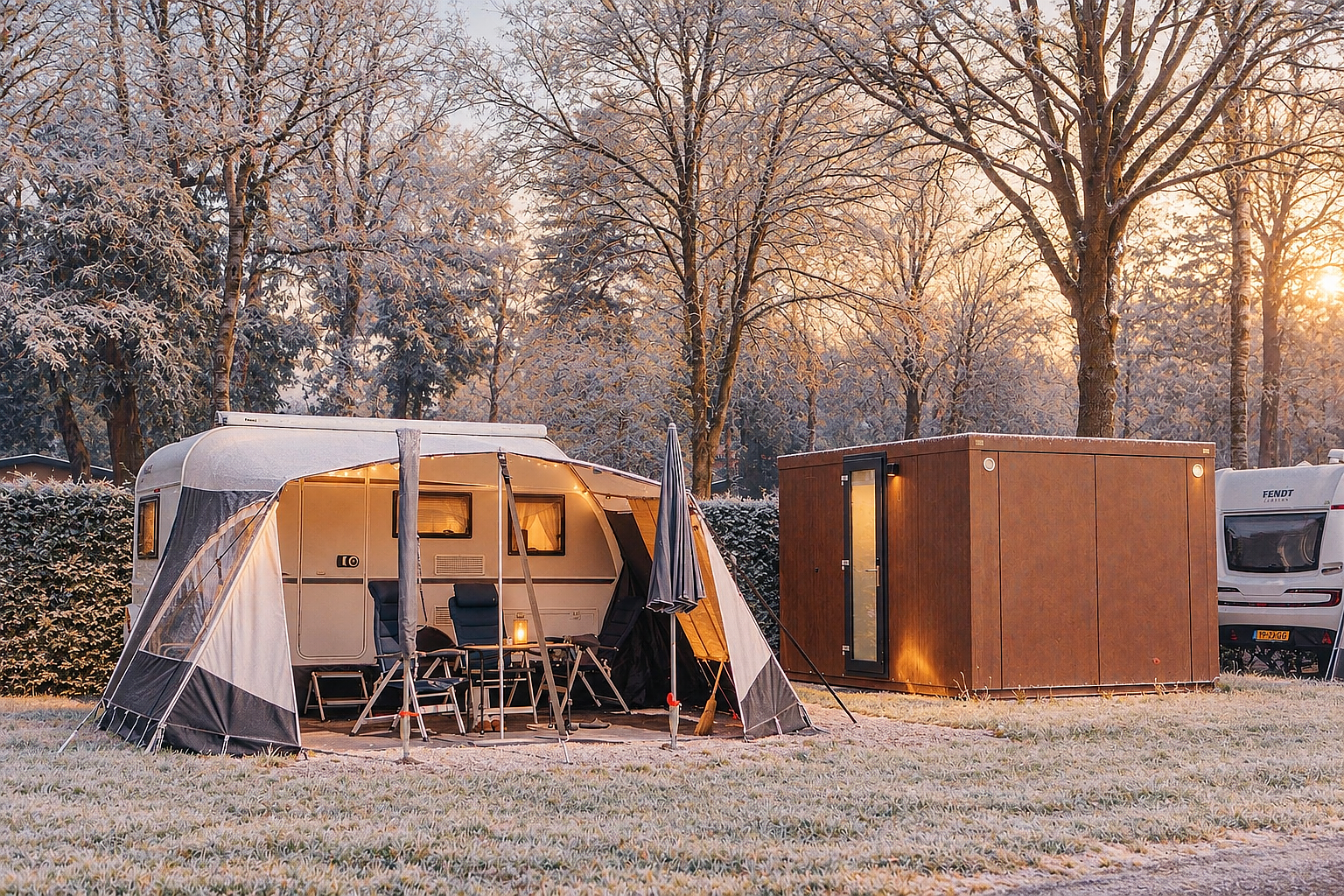 Wintercampingplatz Ackersate, Veluwe, Niederlande