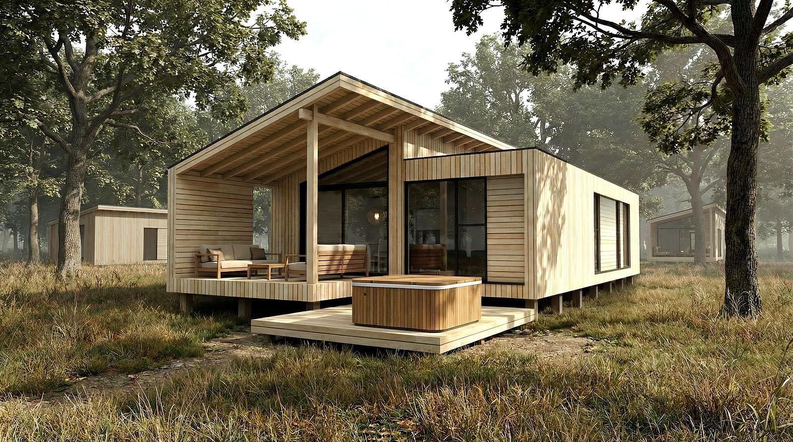 3-bed exterior with hot tub