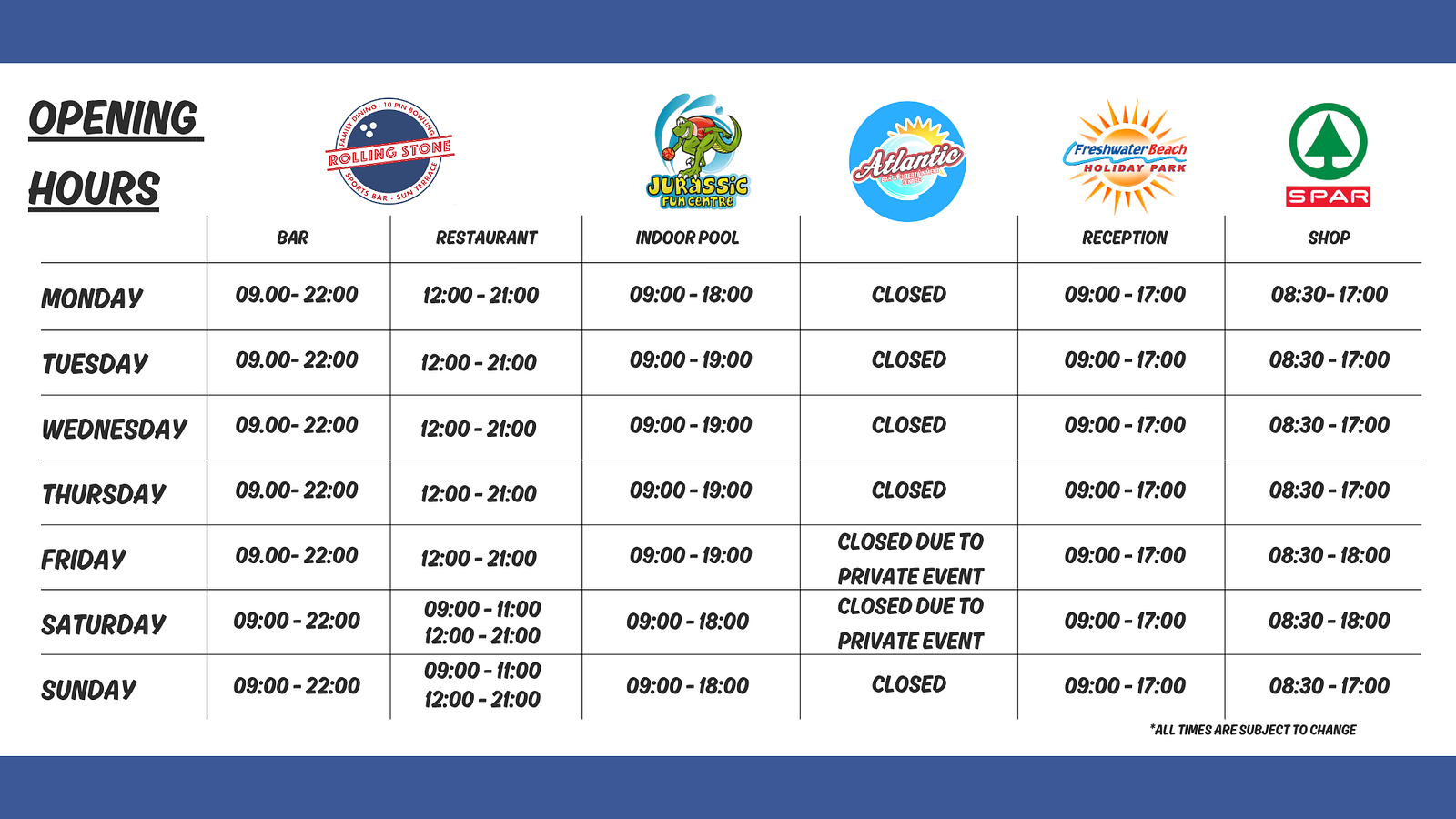 Opening Times