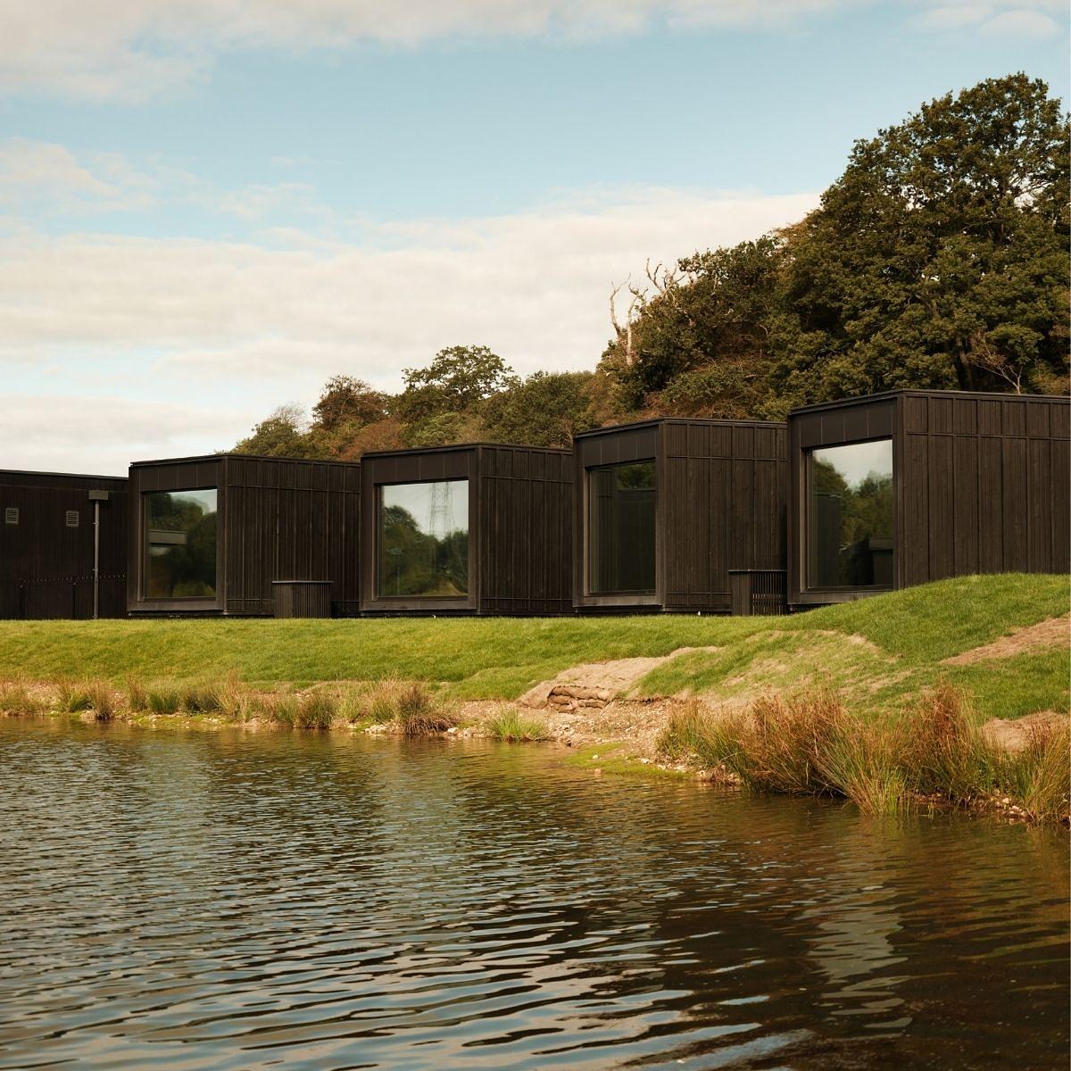 Firefly Spa's private lakeside treatment rooms overlooking Firefly Lake at Silverlake Estate, Dorset